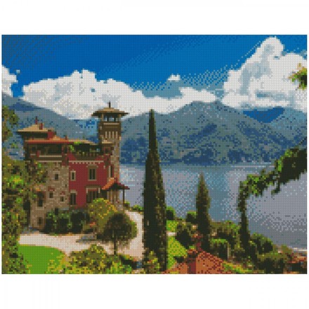 Картина по номерам с алмазной мозаикой Стратег Дом с пейзажем 40х50см (FA0030)