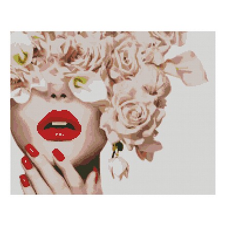 Картина по номерам с алмазной мозаикой Стратег Леди с цветами 40х50см (FA40791)