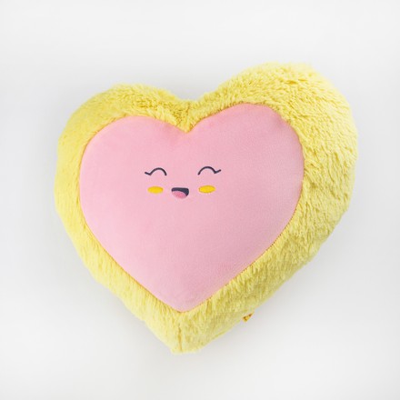 М'яка іграшка Kidsqo Подушка серце посмішка 43см жовто-рожева (KD659)