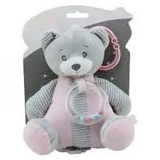 Іграшка підвіска Tulilo Ведмедик музична рожева (9109)