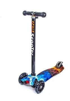 Самокат дитячий SCALE SCOOTER MAXI Print лід і вогонь з підсвіткою (1964500846)
