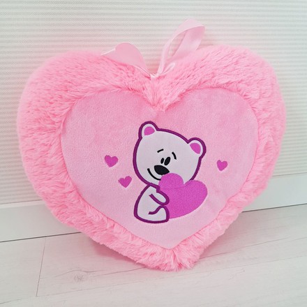 М'яка іграшка Zolushka Подушка серце з ведмедиком 35см (ZL479)