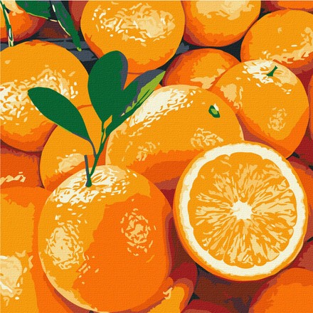 Картина-розмальовка Ідейка за номерами Соковитий апельсин 25х25 (KHO5649)