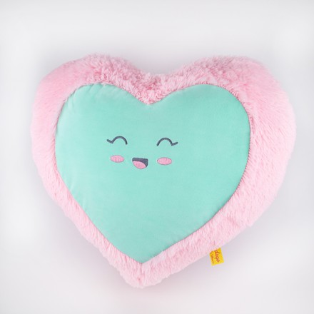 Мягкая игрушка Kidsqo Подушка сердце улыбка 43см розово-мятная (KD658)