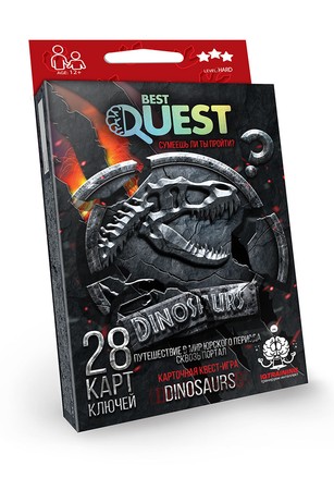 Игра-квест карточная Danko Toys Best quest. Dinosaurs (рус.) (BQ-01-04)