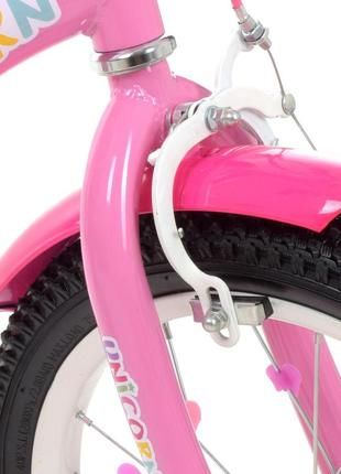 Велосипед двухколесный PROFI Unicorn SKD75 18" малиновый со вспомогательными колесами (Y18242S-1)