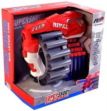 Пистолет бластер Super Shot барабан красный (AK-9228A-RD)