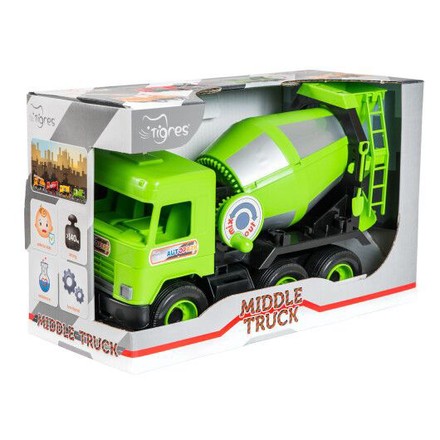 Игрушка детская Tigres Middle truck Бетоносмеситель в коробке зеленый (39485)