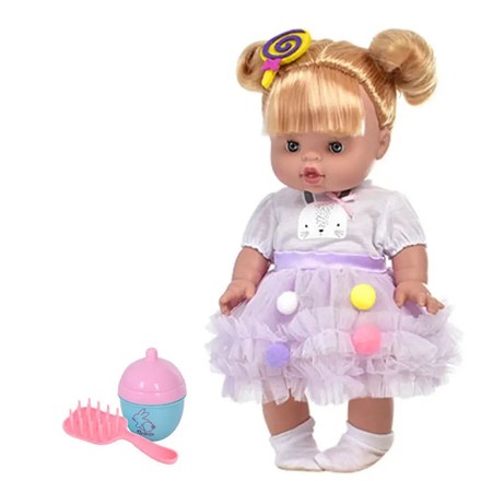 Лялька Limo Toy Маленька миленька співає з аксесуарами фіолетова 32 см (M4737IUA-VL)