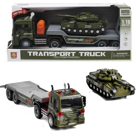 Вантажівка з трейлером і танком Transport truck зі світловими ефектами (WY571I)