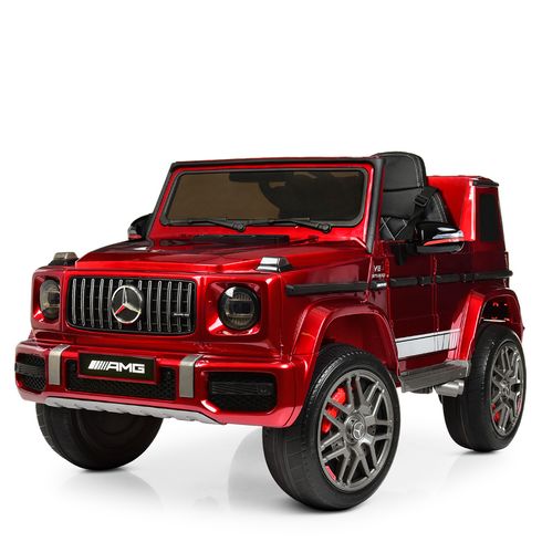 Дитячий електромобіль Mercedes G63 2 двигуни 45W акумуляторна червона автофарба (M4180EBLRS-3)