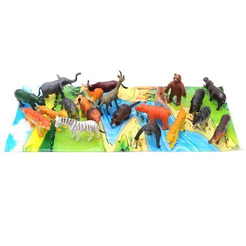 Іграшкові фігурки Wild Animals з картою гумові 20 шт 10 см (HB9810/20-1)