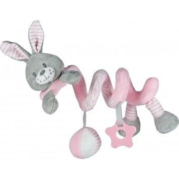 Подвеска Baby Mix спираль для коляски зайчик розовая (40871)