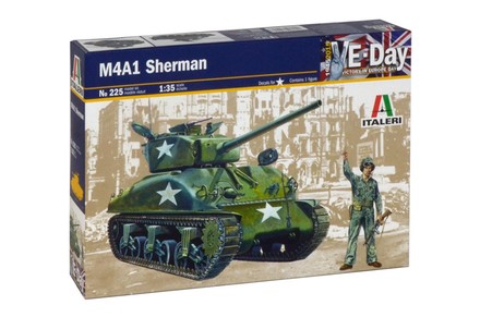 Сборная модель ITALERI Средний танк M4A1 SHERMAN 1:35 (IT225)