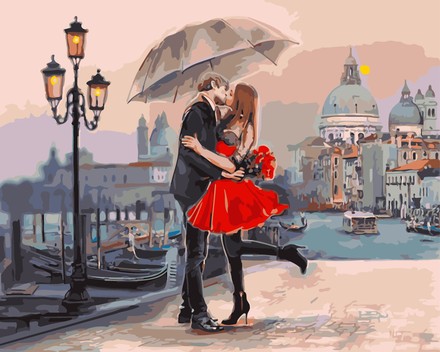 Картина для рисования по номерам Brushme Пара в Венеции 40х50см (GX9991)