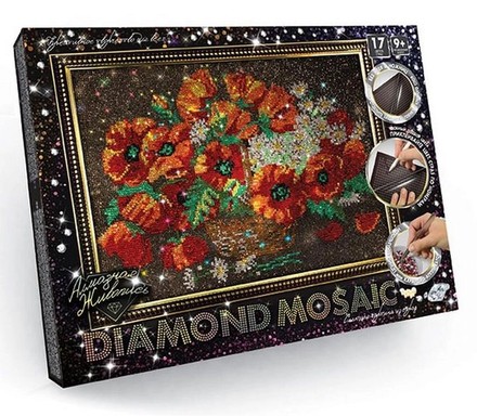 Набір для творчості Danko Toys DIAMOND MOSAIC алмазна мозаїка Маки (DM-01-06)