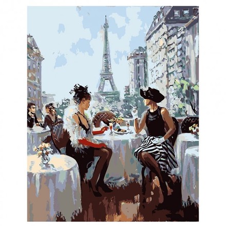 Картина для малювання за номерами Стратег Сніданок у Парижі 40х50см (VA-0018)