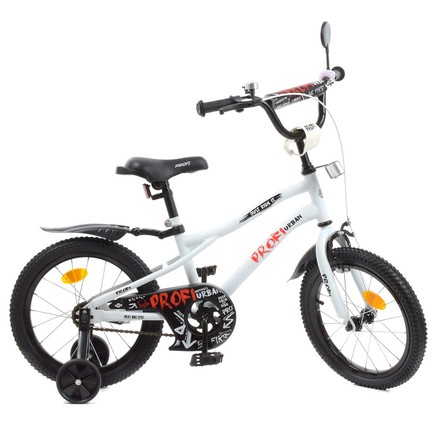 Велосипед двоколісний PROFI Urban SKD75 18" білий матовий з допоміжними колесами (Y18251-1)