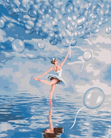 Картина для малювання за номерами Brushme Блакитна балерина 40х50см (BS52714)