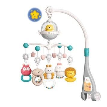 Мобіль для ліжечка Baby Bell Bear карусель з брязкальцями із музичним супроводом сіра (6048GRY)