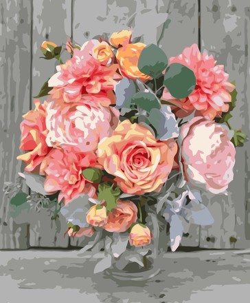 Картина для рисования по номерам Стратег Ніжний букет квітів 40х50см (VA-1362)