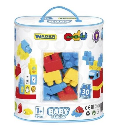 Пластиковый конструктор Wader Мои первые кубики Baby Blocks 30шт (41401)