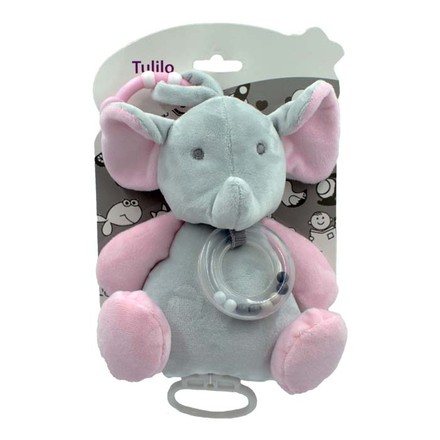 Игрушка подвеска Tulilo Слонёнок музыкальная 18см розовая (9007)