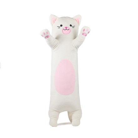 М'яка іграшка KidsQo валик кіт Еклер молочний 60см (KD730)